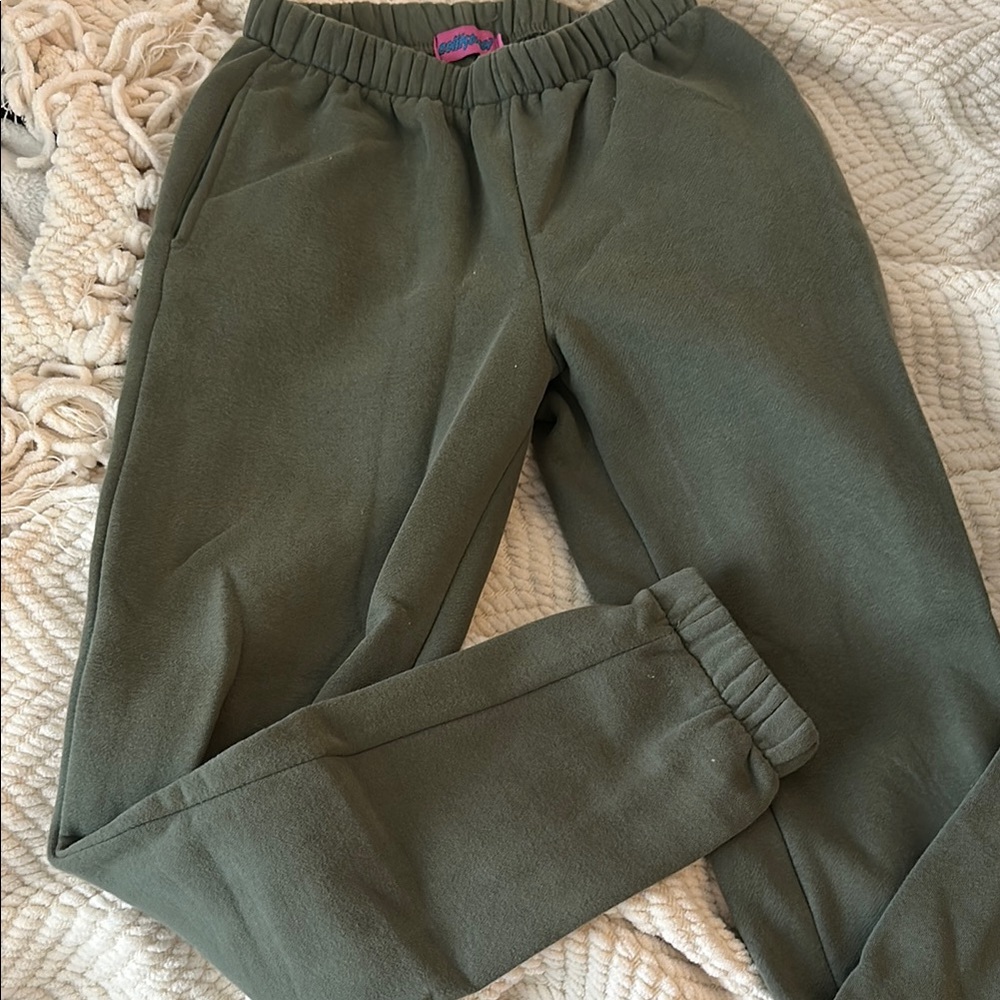 Edikted Olive Green Jogger Pants
